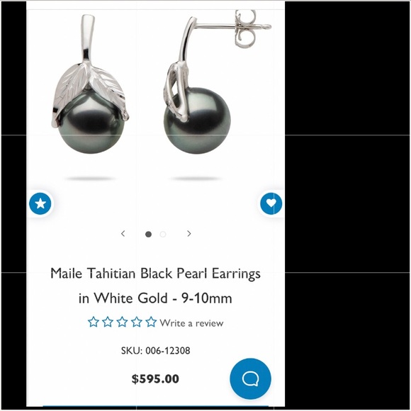 14K Maui Divers Black Tahitian Pearl Earrings - Picture 6 of 7